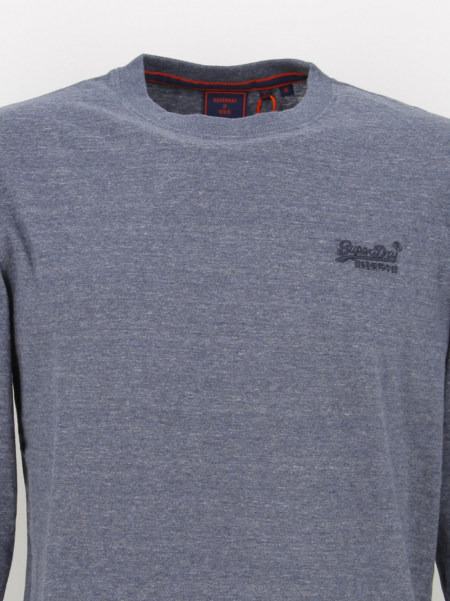 T-shirt vintage logo brodé chiné bleu homme - Superdry