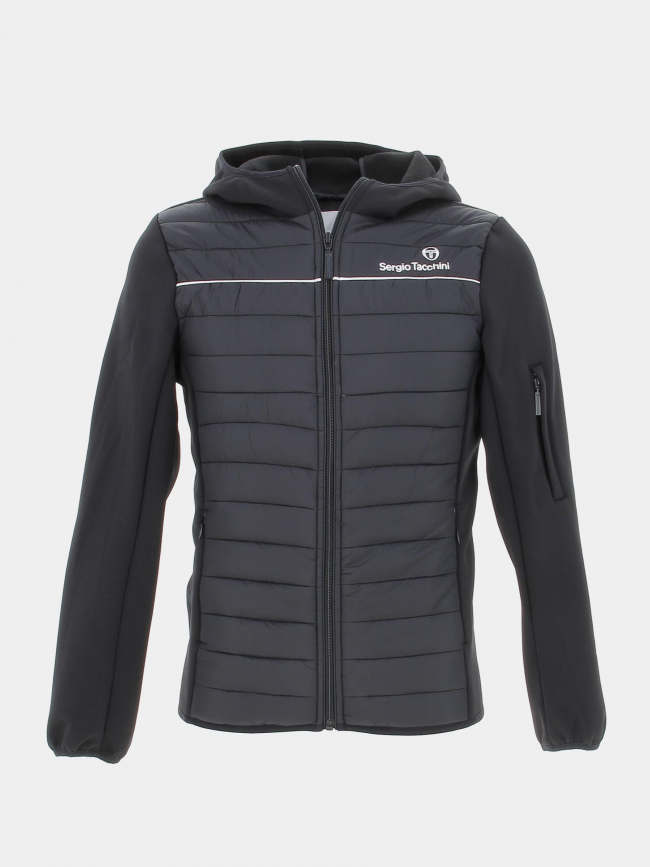 Veste bi-matière à capuche tam noir homme - Sergio Tacchini