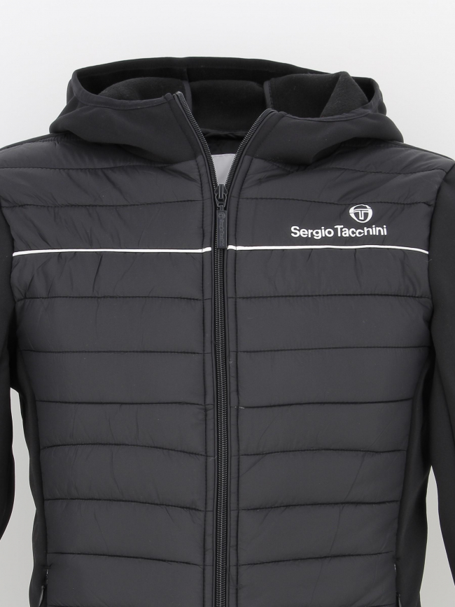 Veste bi-matière à capuche tam noir homme - Sergio Tacchini