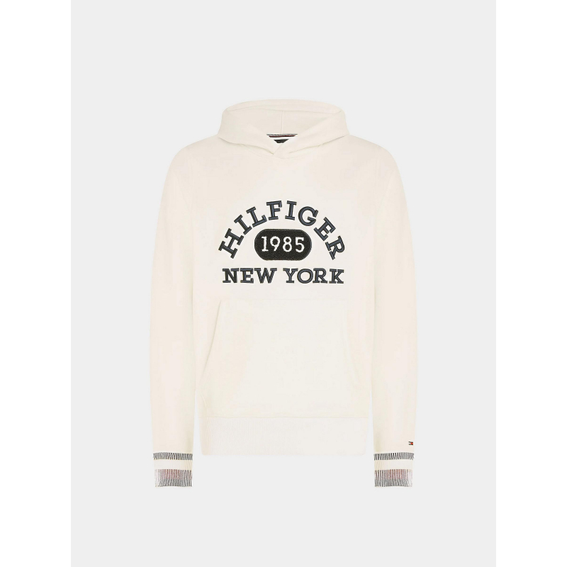 Sweat à capuche monotype collegiate blanc homme - Tommy Hilfiger