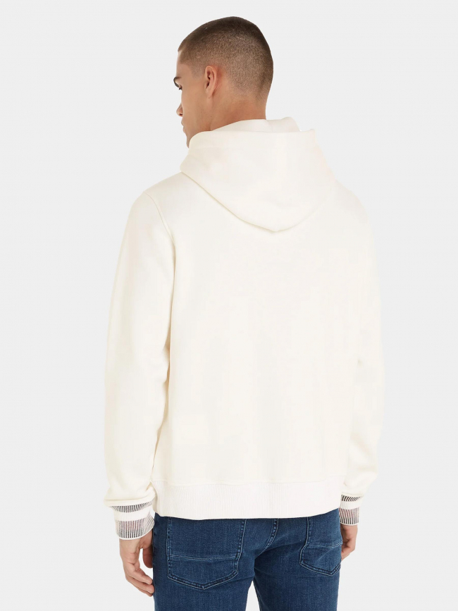 Sweat à capuche monotype collegiate blanc homme - Tommy Hilfiger