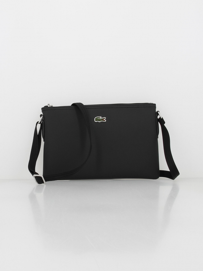 Sac bandoulière ajustable crossover noir femme - Lacoste