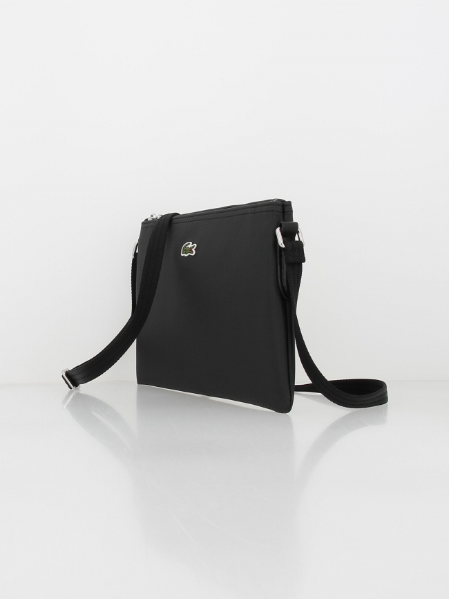 Sac bandoulière ajustable crossover noir femme - Lacoste