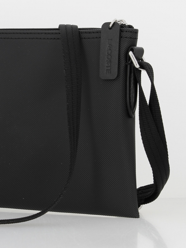 Sac bandoulière ajustable crossover noir femme - Lacoste