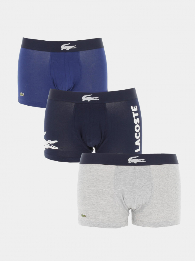 Pack de 3 boxers courts rouge gris bleu marine homme - Lacoste