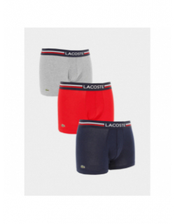 Pack de 3 boxers courts rouge gris bleu marine homme - Lacoste