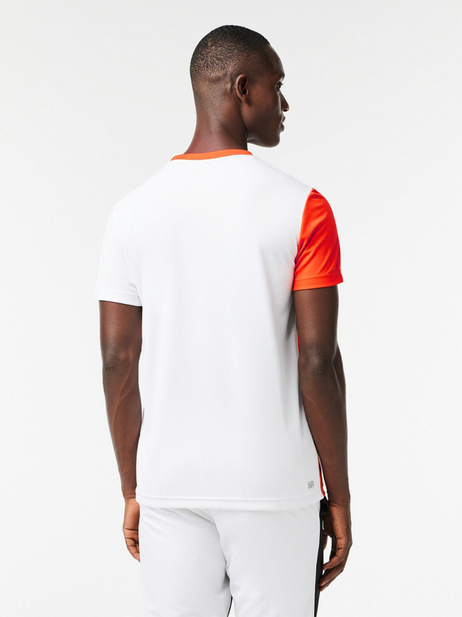 T-shirt tennis performance blanc orange homme - Lacoste