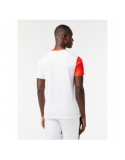 T-shirt tennis performance blanc orange homme - Lacoste