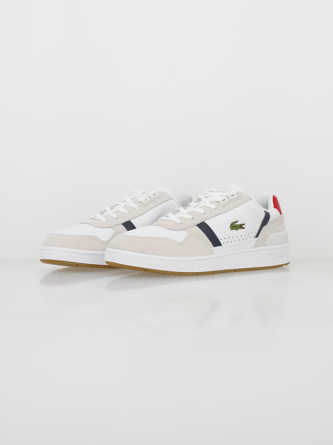 Baskets t-clip blanc beige homme - Lacoste