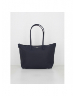 Sac cabas zippé bleu marine femme - Lacoste