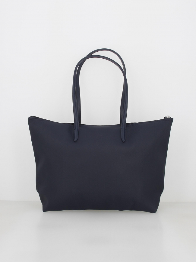 Sac cabas zippé bleu marine femme - Lacoste