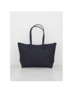 Sac cabas zippé bleu marine femme - Lacoste