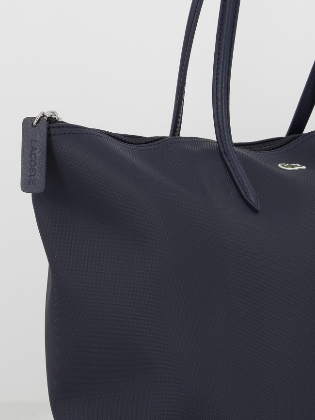 Sac cabas zippé bleu marine femme - Lacoste