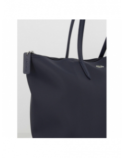 Sac cabas zippé bleu marine femme - Lacoste