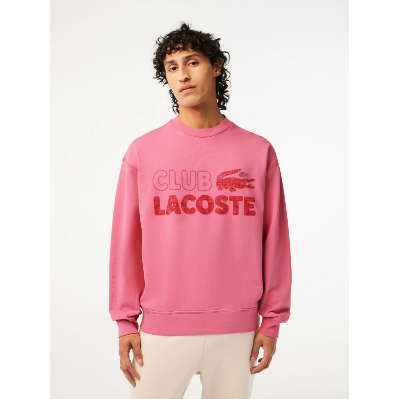 Sweat club logo summer rose homme - Lacoste