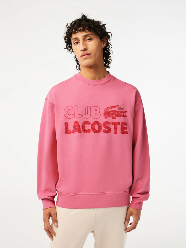Sweat club logo summer rose homme - Lacoste