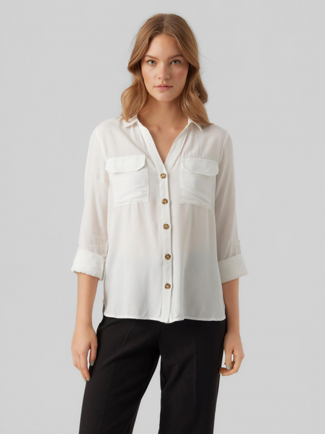 Chemisier bumpy blanc femme - Vero Moda