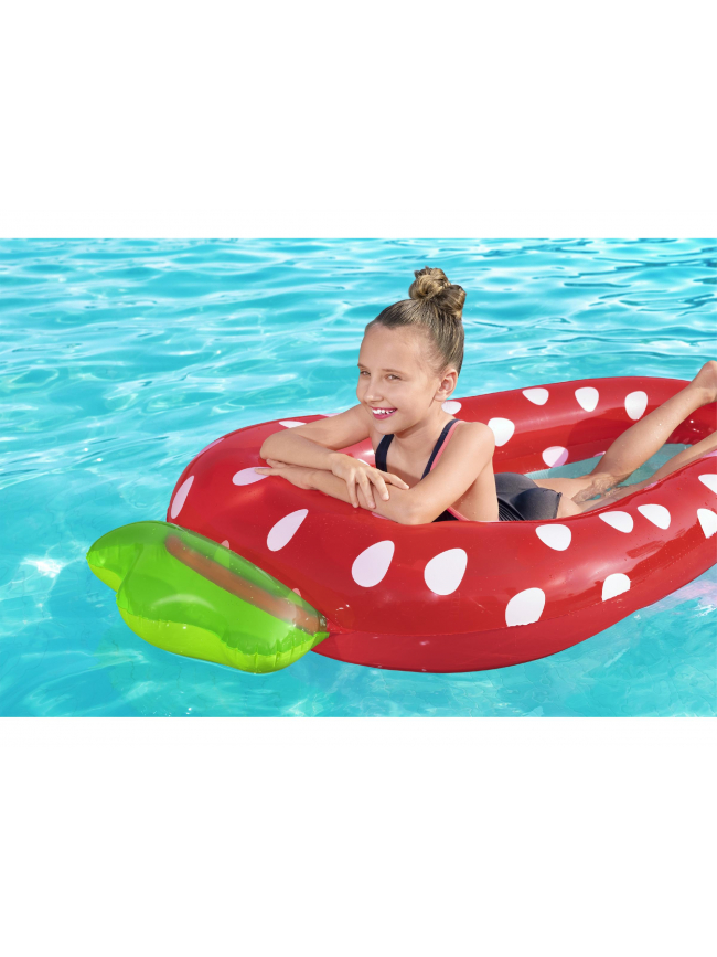 Matelas gonflable piscine fraise summer rouge enfant - Bestway