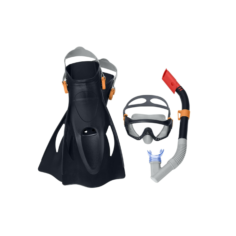 Kit de snorkeling palmes masque tuba spark wave noir - Bestway