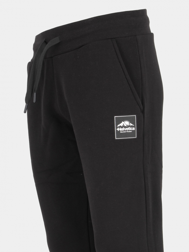 Jogging uni molleton logo noir homme - Helvetica