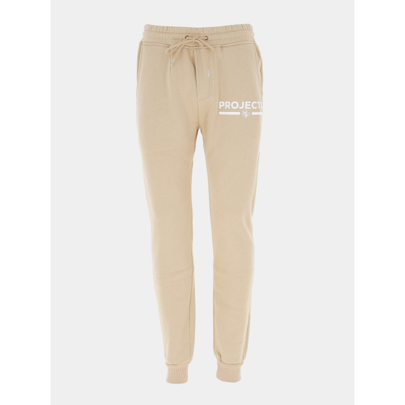 Jogging uni logo rib beige homme - Project X Paris