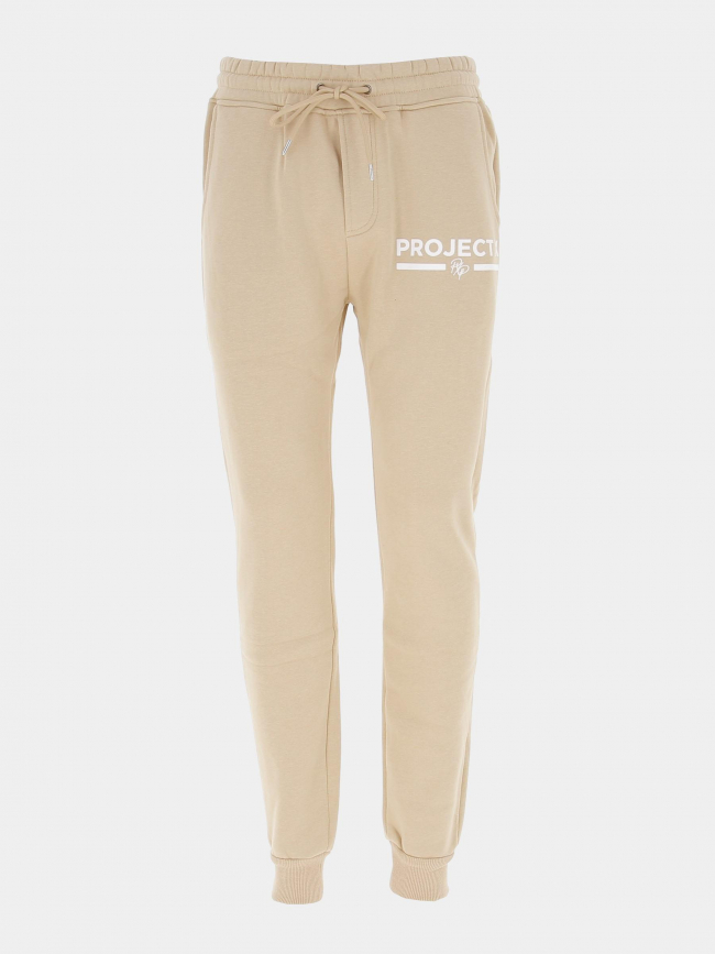 Jogging uni logo rib beige homme - Project X Paris