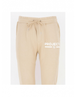 Jogging uni logo rib beige homme - Project X Paris