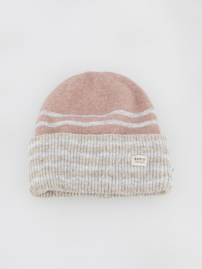 Bonnet à rayures inaru rose beige femme - Barts