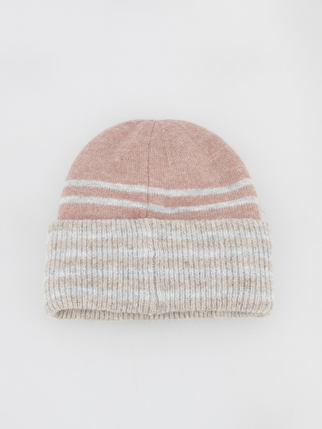 Bonnet à rayures inaru rose beige femme - Barts