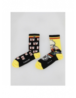 Chaussettes dépareillées hero academia noir jaune - Capslab