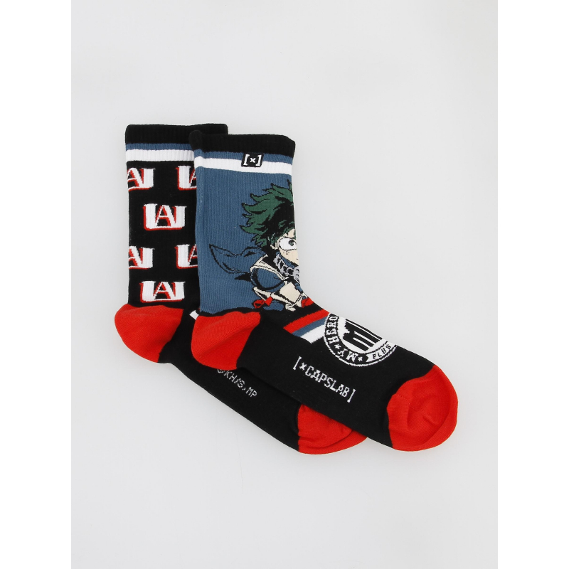 Chaussettes dépareillées my hero academia noir bleu - Capslab