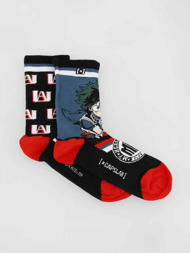 Chaussettes dépareillées my hero academia noir bleu - Capslab