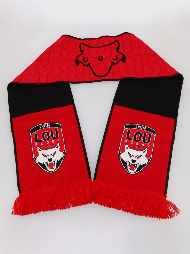 Echarpe supporter rugby lyon lou noir rouge - M Com