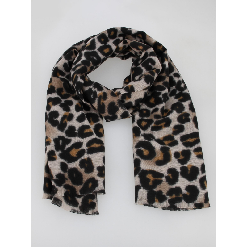 Echarpe jorna imprimé léopard marron femme - Pieces