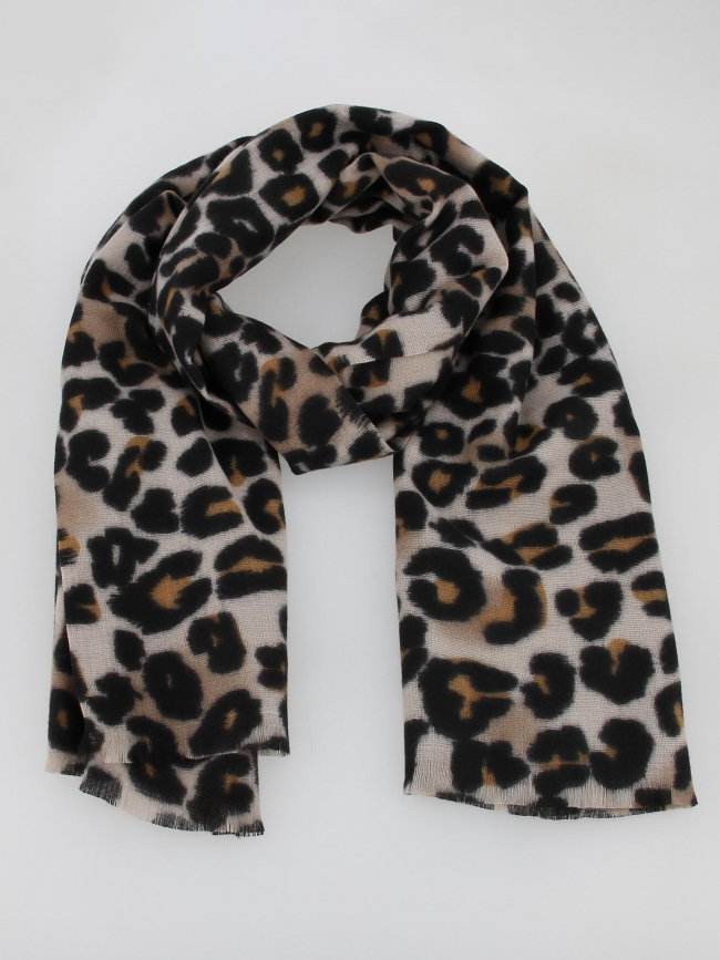 Echarpe jorna imprimé léopard marron femme - Pieces