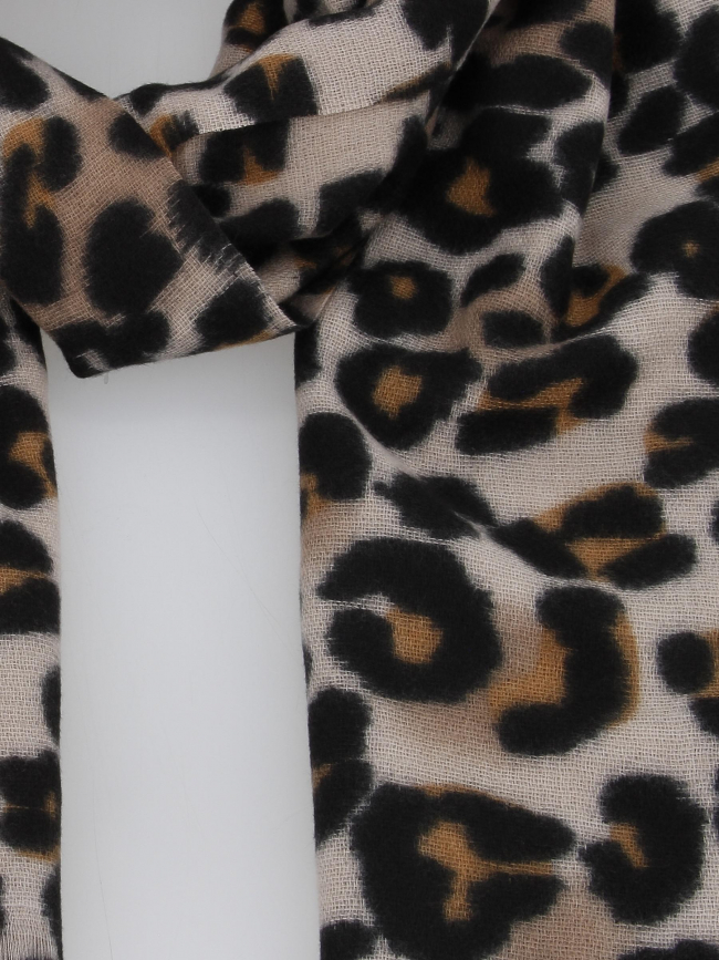 Echarpe jorna imprimé léopard marron femme - Pieces