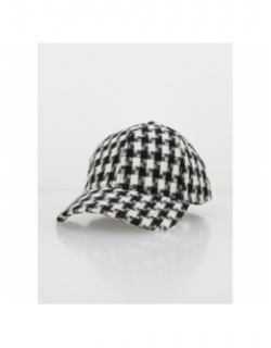 Casquette motif nid de poule yoyo noir blanc femme - Only