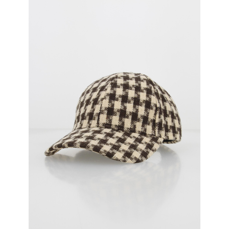 Casquette motif nid de poule yoyo beige marron femme - Only