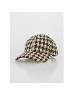 Casquette motif nid de poule yoyo beige marron femme - Only