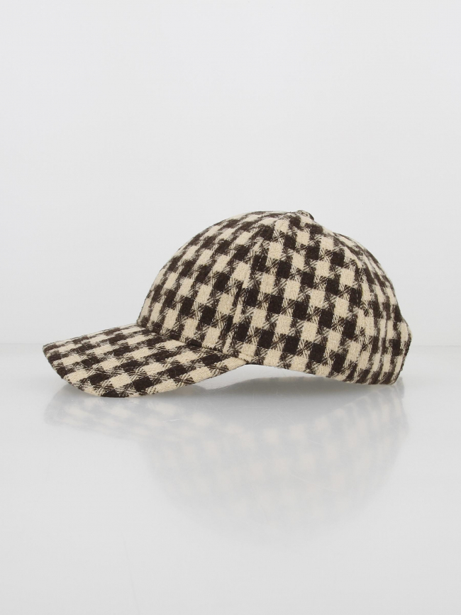 Casquette motif nid de poule yoyo beige marron femme - Only