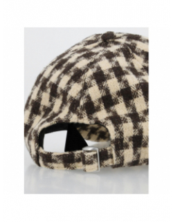 Casquette motif nid de poule yoyo beige marron femme - Only