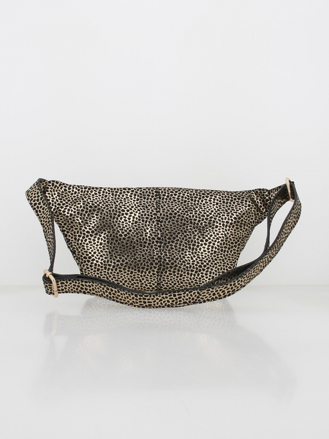 Sac banane en cuir daino doré femme - Pieces