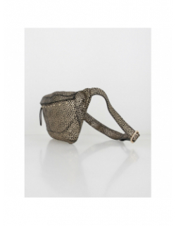 Sac banane en cuir daino doré femme - Pieces