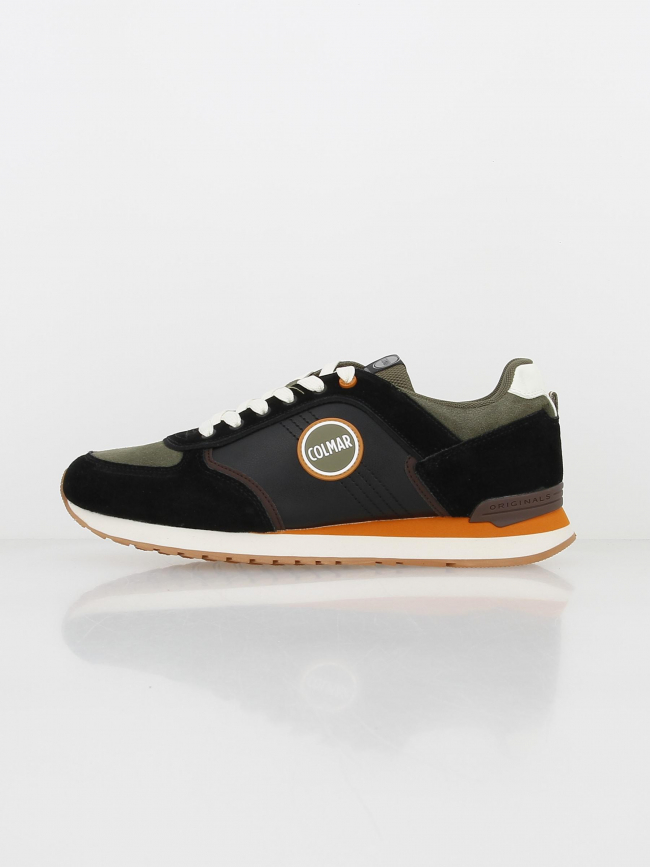 Baskets travis block noir kaki orange homme - Colmar