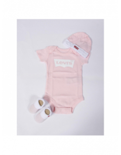 Ensemble 3 pièces body batwing 6-12 mois rose bébé - Levi's