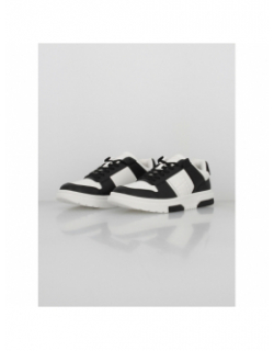 Baskets en cuir cupsole blanc noir homme - Tommy Jeans