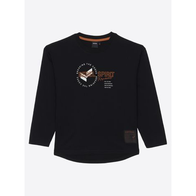 T-shirt manches longues rebel spirit noir garçon - Kaporal