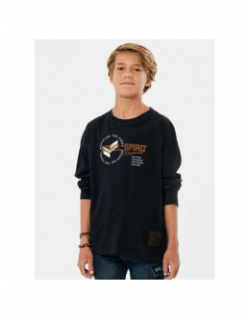 T-shirt manches longues rebel spirit noir garçon - Kaporal