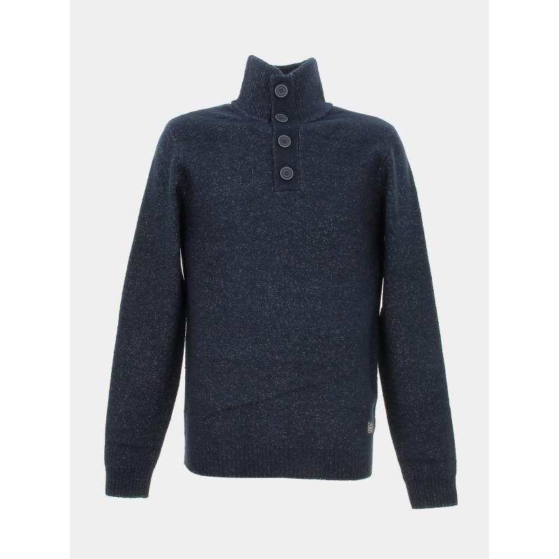 Pull col montant boutonné bleu marine homme - Petrol Industries