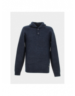 Pull col montant boutonné bleu marine homme - Petrol Industries